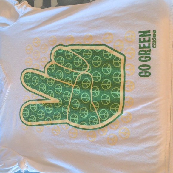 LIMITED TOO Go Green Peace Sign T-shirt-12 - Picture 2 of 5